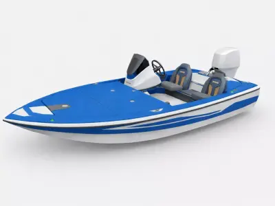 Generic Bass Boat Low Poly Fishing Boat Watercraft Low-poly 3D model