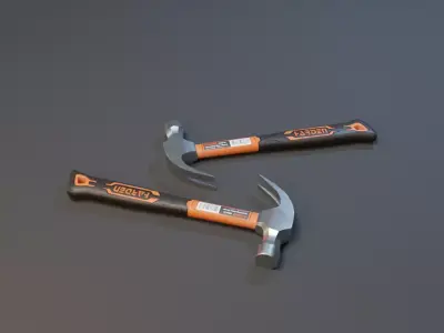 Realistic Hammer with PBR Texture Low-poly 3D model