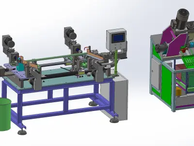 Round product drilling and chamfering machine 3D model