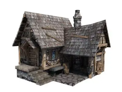 Medieval Building 14 Blacksmith Forge Low-poly 3D model