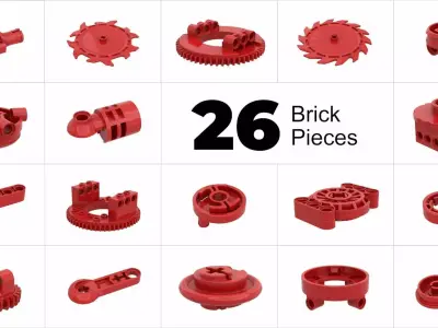 TwindBricks3D - 26 Technic Rotation -- Turntable collection 3D print model