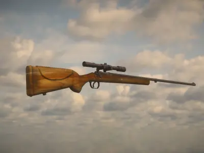 Western Rifle Low-poly 3D model