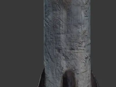 Old Industrial Concrete Support Column Low-poly 3D model