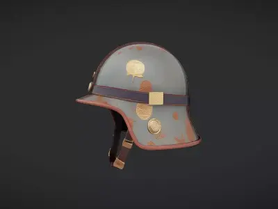 vintage military helmet with insignia 3D model