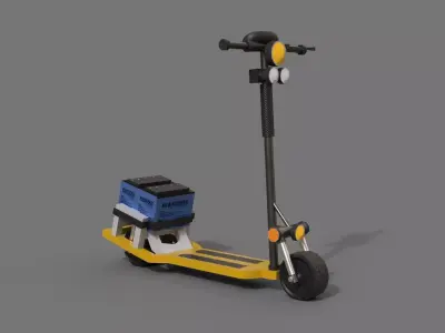Realistic Electric Scooter 3D Model - Game and VR Ready Low-poly 3D model