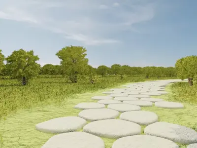 Charming Village Landscape 3D model