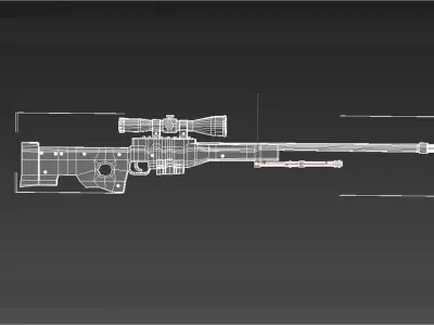 AWP Sniper Rifle Low Poly 3d Model Low-poly 3D model
