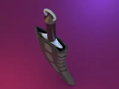 Low poly dagger with scabbard Low-poly 3D model