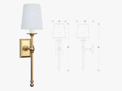 classic 19in tail sconce 3D model