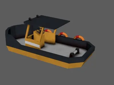 Low Poly Boat bulldozer Low-poly 3D model