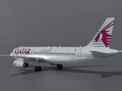 Airbus A320 Qatar Airways 3D model