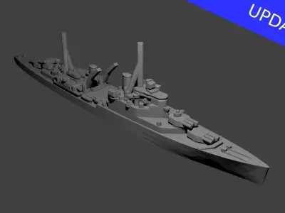 British Crown Colony Class Cruiser Warship 3D print model