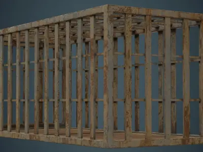 Cage 1D Low-poly 3D model
