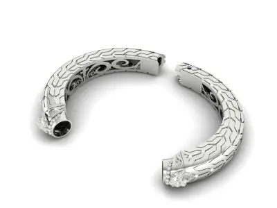 Halcyon Lion Head Torque Bangles Bracelet B 13 3D print model