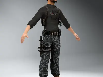 The Dude Rigged Low-poly 3D model