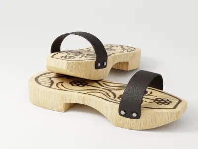 Wooden Clogs 3D model