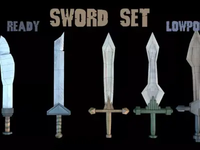 Low poly Swords - Game Assets Low-poly 3D model