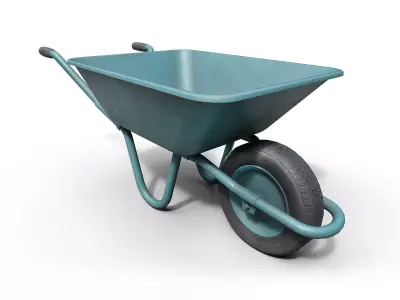 Wheel Barrow Low-poly 3D model order