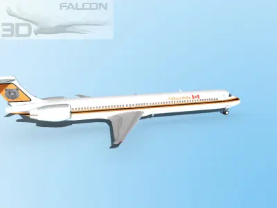Falcon3D MD-80 Yellow Knife Air 3D model