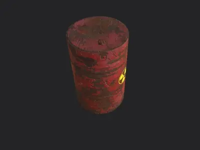 barrel radioactive Low-poly 3D model purchase