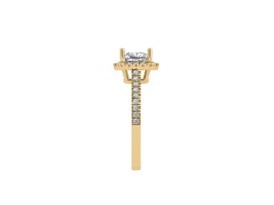 Cushion Solitaire Ring 3D print model