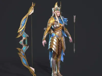 Fairy Archer Low-poly 3D model