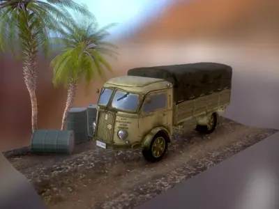 WWII Truck Fiat 626 CN Italian Low-poly 3D model
