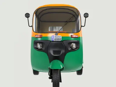 Low Poly Auto Rickshaw - Game-Ready 3D Model with PBR Textures  Low-poly 3D model