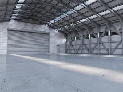 Hangar - Warehouse interior 01 Low-poly 3D model
