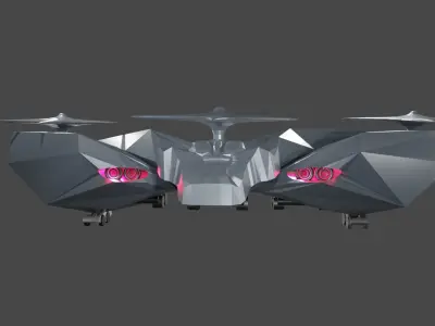 3D modern well-built fighter aircraft model Low-poly 3D model
