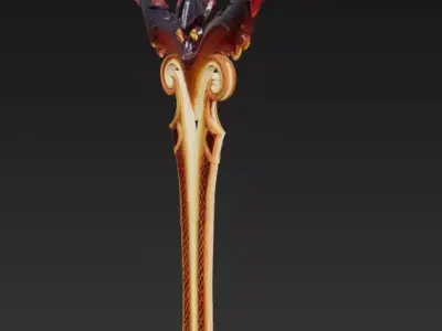 Dark Fantasy Sword 3D Model Stylized Blade 3D model