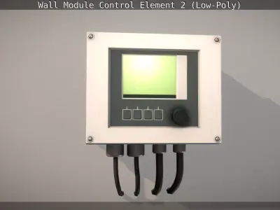 Wall Module Control Element 2 - Low-Poly Low-poly 3D model