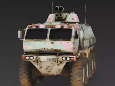 Realistic Future Easter Armored Transport 3D Model Low-poly 3D model