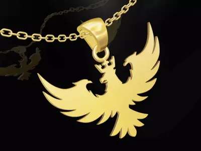 Three Headed Eagle gold pendant jewelry Free 3D print model