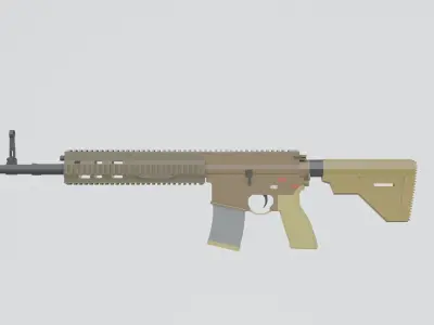 HK417 low poly ar - rifle Low-poly 3D model