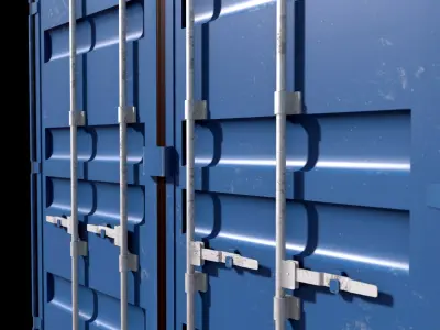 Blue Shipping Container- 4k PBR Low-poly 3D model