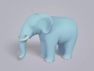 Cartoon Elephant Low-poly 3D model buy