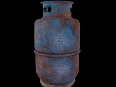 rusty gas cylinder  Low-poly 3D model