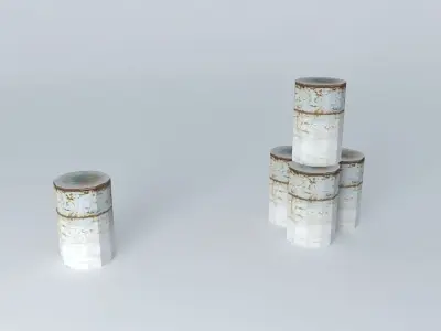 barrel snow Free 3D model