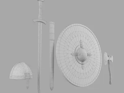 Viking Weapons Low-poly 3D model