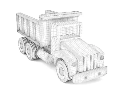 Wooden toy truck 17 3D model