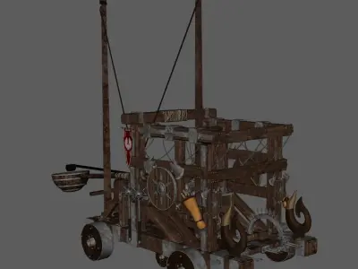Trebuchet Low-poly 3D model