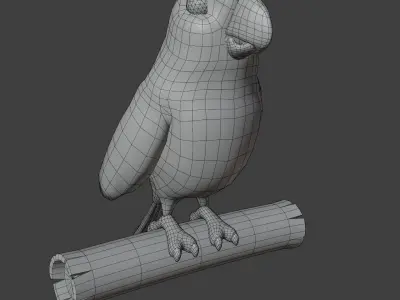 Cartoon Ara Parrot 3D Models Low-poly 3D model