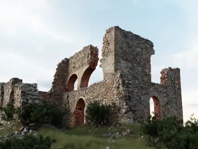 Brick Stone Ruins Set Pbr Scan Low-poly 3D model