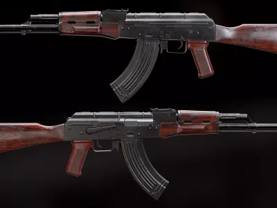 AKM - low poly model Low-poly 3D model