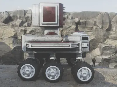 Scifi City Truck Missile Launcher Free 3D model