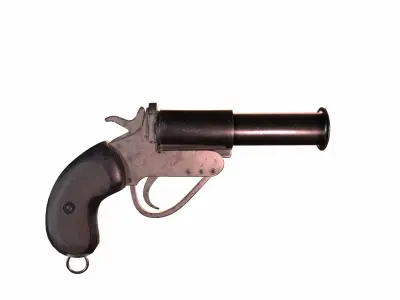 WW2 British Flare Gun Low-poly 3D model
