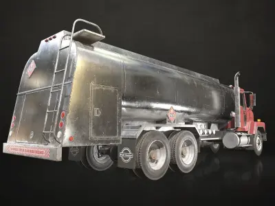 Classic Fuel Truck Low-poly 3D model