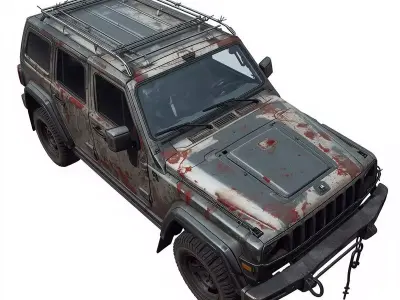 Post-Apocalyptic Survival SUV 3D Model Low-poly 3D model