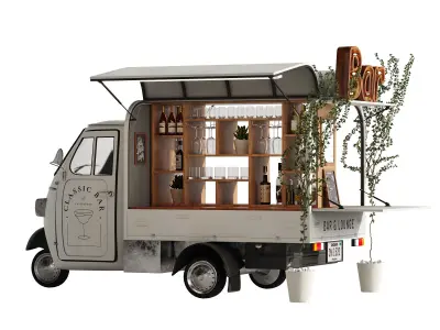 Food truck bar set 2 3D model